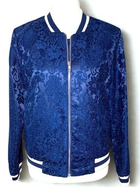 NWOT English Factory Lace Bomber Jacket Women Small
